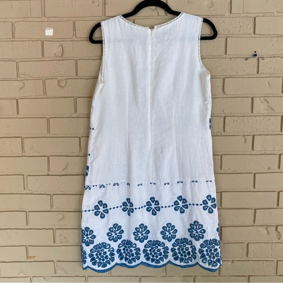 SARTORIA SARACENA MADE IN ITALY Floral Eyelet Linen Women's Shift Dress Medium - Picture 4 of 7